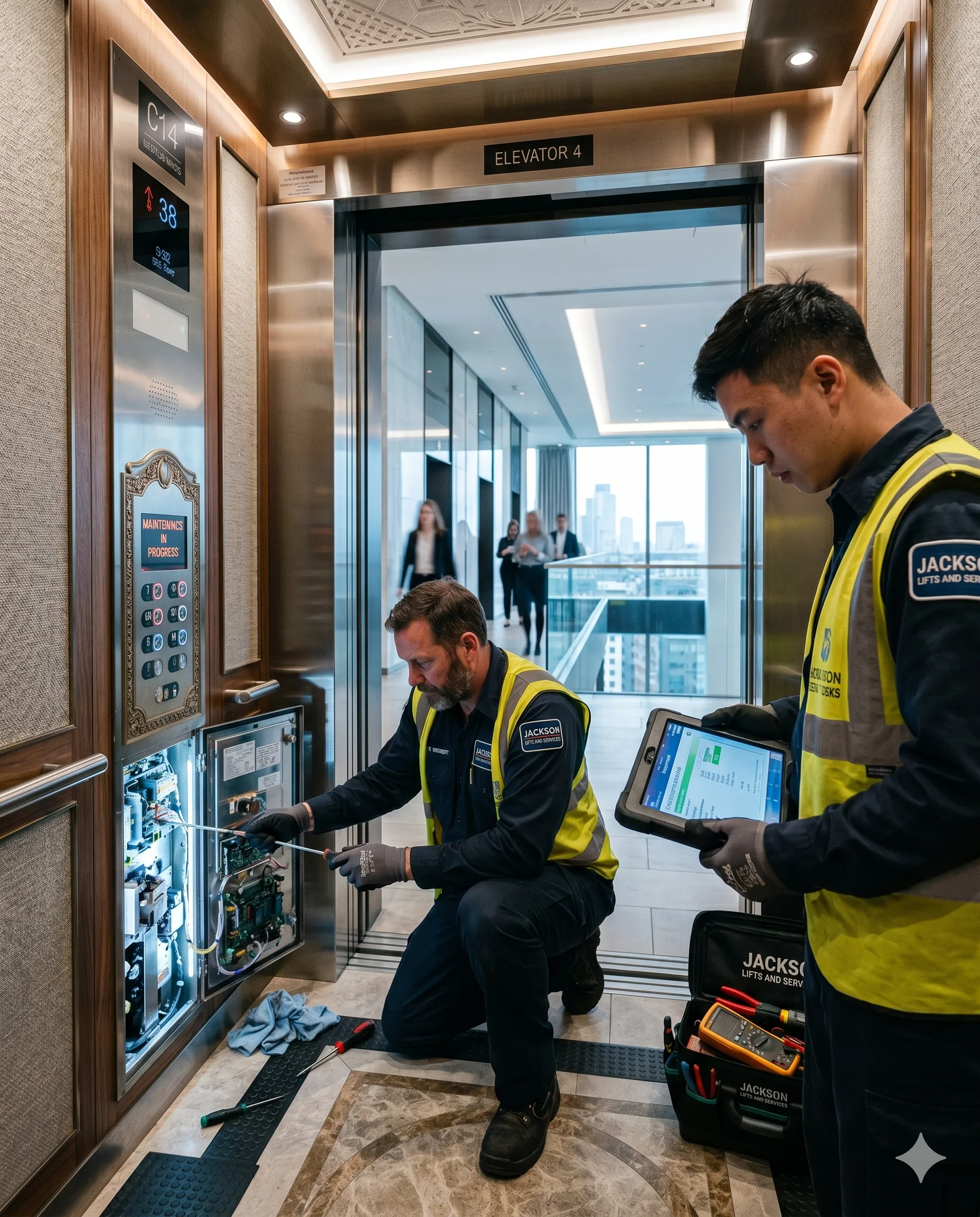 Commercial building elevator maintenance